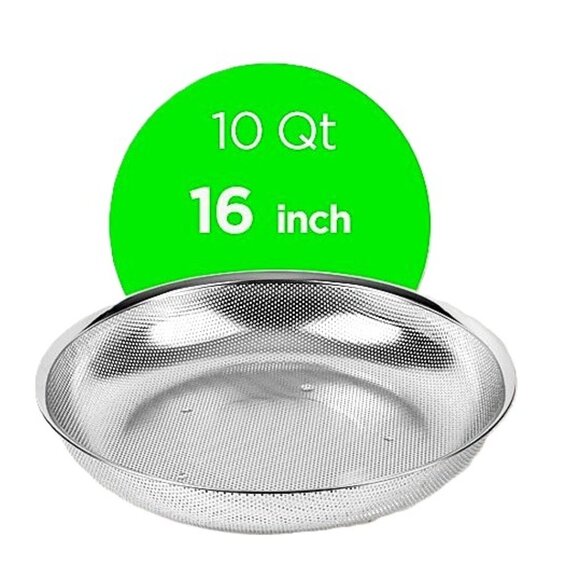 Professional Micro-Perf. Strainer-Colander Set 3 (5.5~7~10 Qt) 304 18/8 SS ~ NEW - Picture 15 of 15